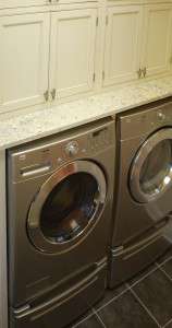 Pedestal Washer and Dryer for Maximized Storage