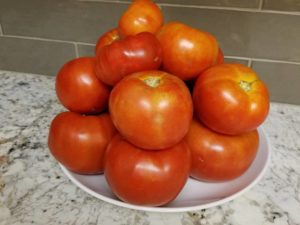 More fresh veggies from Ed’s garden! Yum!! #workperks #njkitchens #njtomatoes #tomatosauce