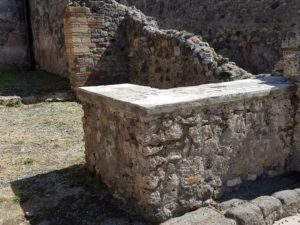 2000 year old original counter with marble top in #pompeiiitaly #ancientkitchen #incredibleconstruction #timelessdesign