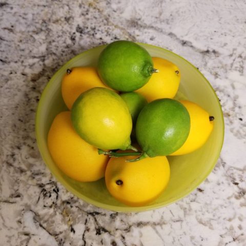 The green fruit on top are fresh lemons from our NJ client's indoor garden! #workperks #freshlemons #njkitchenremodel  #designnj #gardenfruits