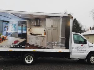 Our new truck is wrapped and ready to hit the road! Thanks @colorreflections for all your help!! #designnj #njkitchens #njbaths #rollingbillboard #truckdesign