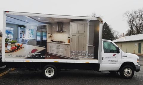 Our new truck is wrapped and ready to hit the road! Thanks @colorreflections for all your help!! #designnj #njkitchens #njbaths #rollingbillboard #truckdesign