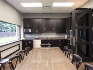 Swipe 👉🏼to see our client’s employee break room kitchen transformation! #designnj #njkitchendesign #njworkspaces #kitchenbeforeandafter