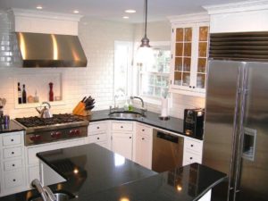 Our client’s timeless kitchen design! #subwaybacksplash #subwaytile #whitekitchen #stainlesshood #stainlessappliances #kitchenbaywindow #designnj #newjerseykitchendesign #njkitchen #kitchenandbath #newjerseykitchenandbath