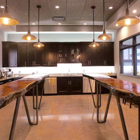 Double live edged Islands in our client's corporate office tasting room! #designnj #liveedgetable #liveedgeisland #newjerseykitchendesign #njkitchenandbathshowroom #njkitchenandbath #industrialkitchendesign