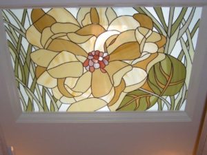 Swipe 👉🏼to see the before installation of this beautiful custom stained glass window in our client’s foyer! #njkitchensandbaths #designnj #newjerseykitchenandbath #njkitchendesign #stainedglass #stainedglassskylight #stainedglasswindow #alwaysspring #foyerstatement #foyerdesign #njkitchens
