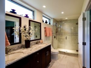 Master bath renovation in #princetonnj  We kept the original transom windows!
#masterbathroom #transomwindow #njbathremodeler #newjerseykitchenandbath #njdesigner #designnj