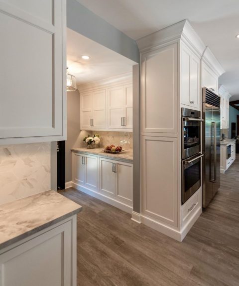 Butler’s pantry tucked around the corner of our client’s newly renovated kitchen!
#butlerspantry #kitchendesign #njkitchensandbaths #kitchenremodel #designnj #whitekitchen #granitecountertops